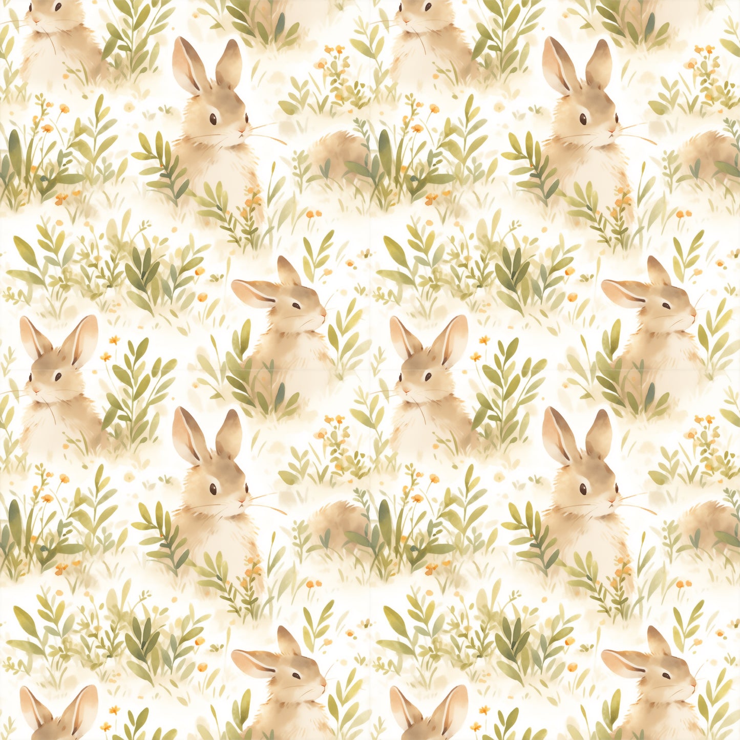Adorable Bunnies Digital Seamless Pattern