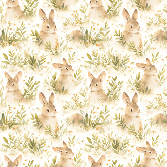 Adorable Bunnies Digital Seamless Pattern