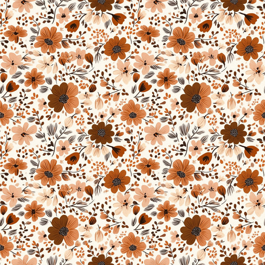 All The Browns Floral Digital Seamless Pattern