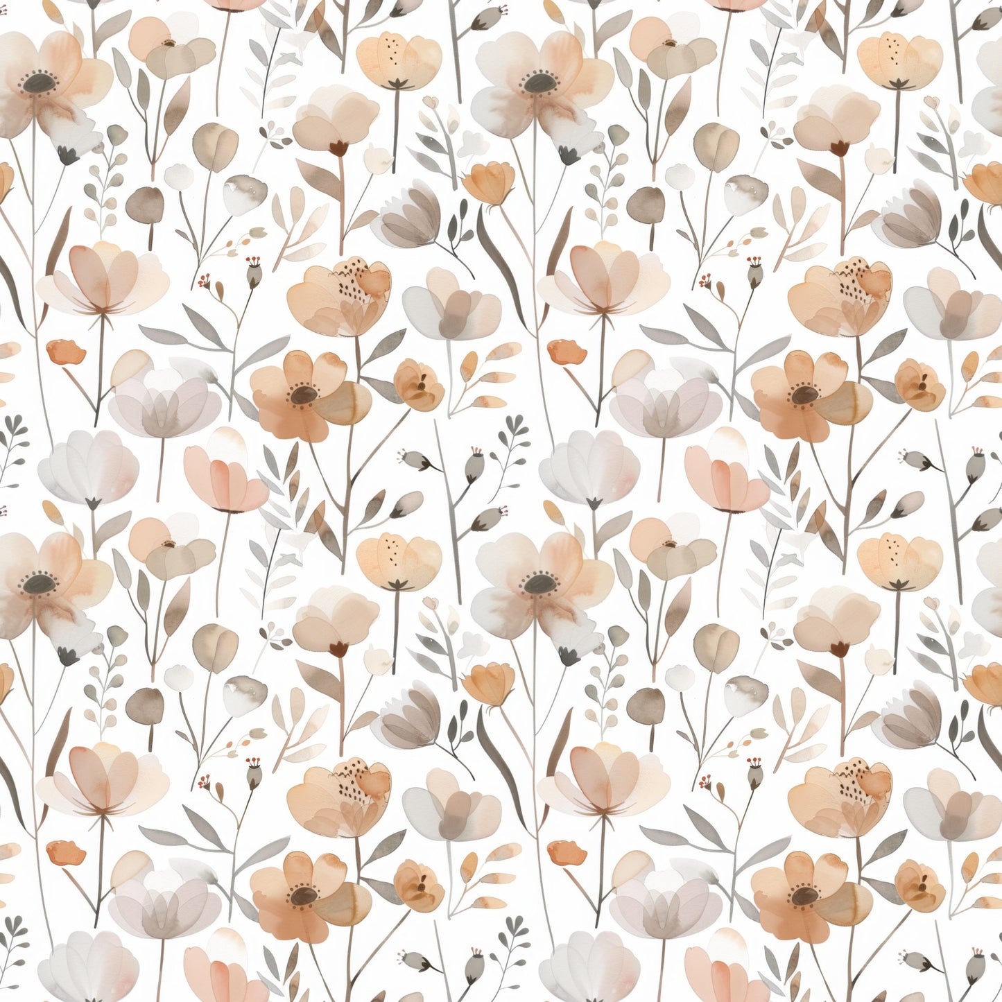 Amber Floral Digital Seamless Pattern