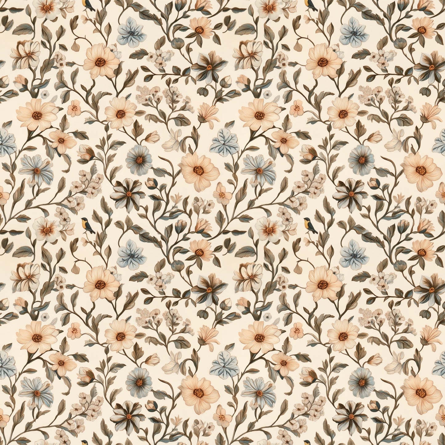 Antique Floral Digital Seamless Pattern