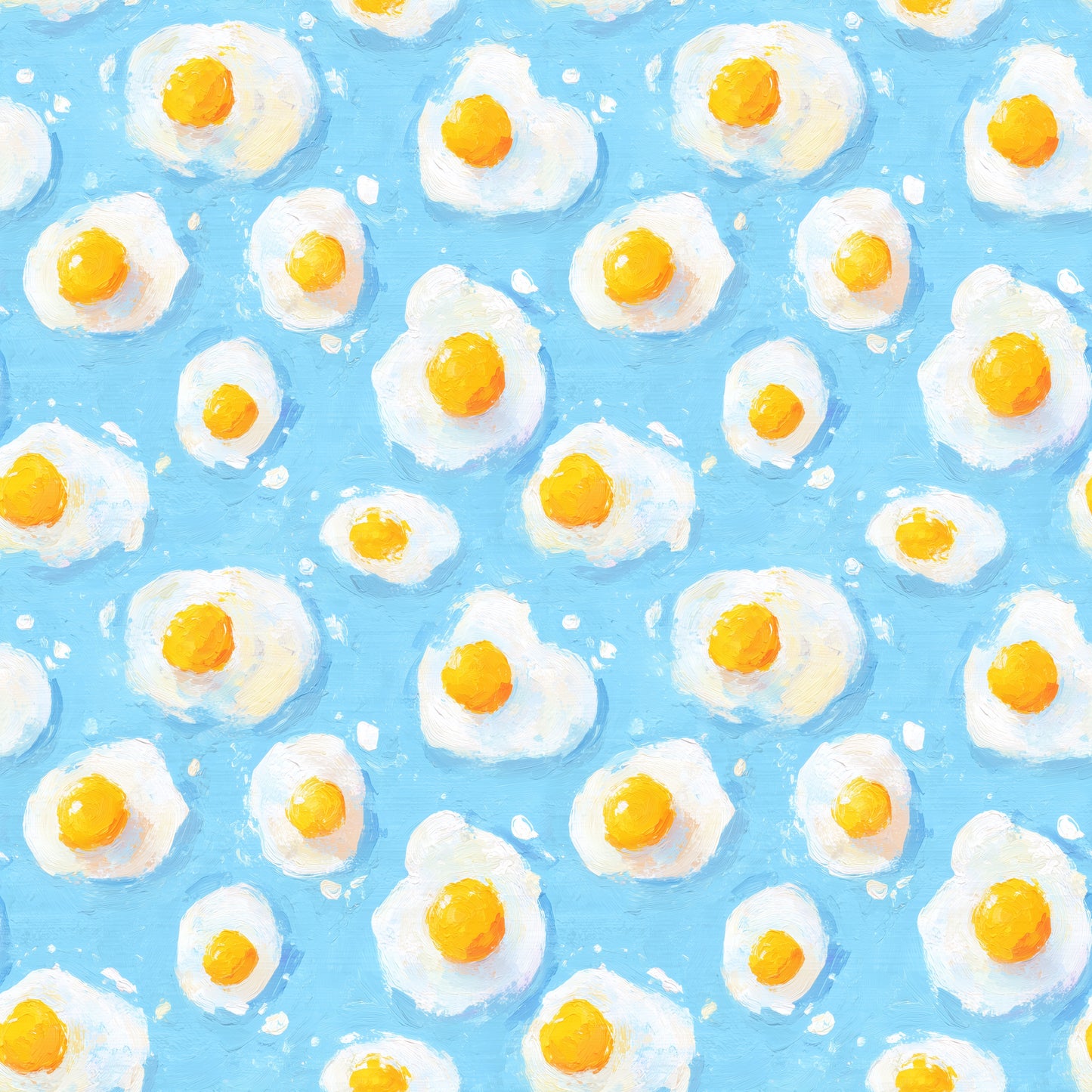 Artsy Fried Eggs Digital Seamless Pattern