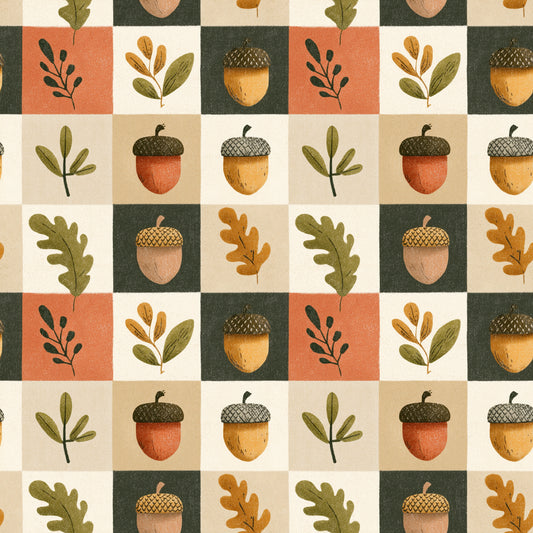 Autumn Chequers Digital Seamless Pattern