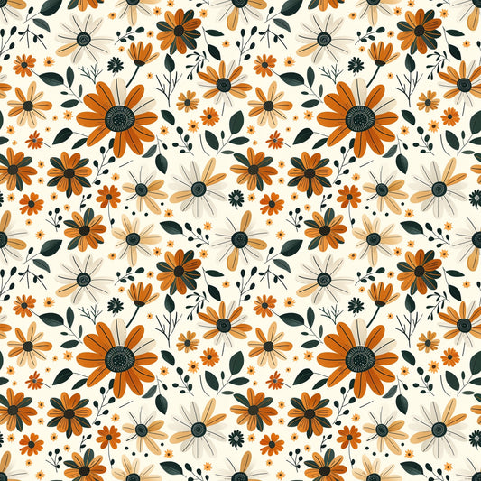 Autumn Floral Digital Seamless Pattern