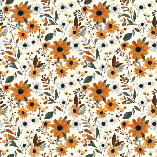 Autumn Floral Digital Seamless Pattern
