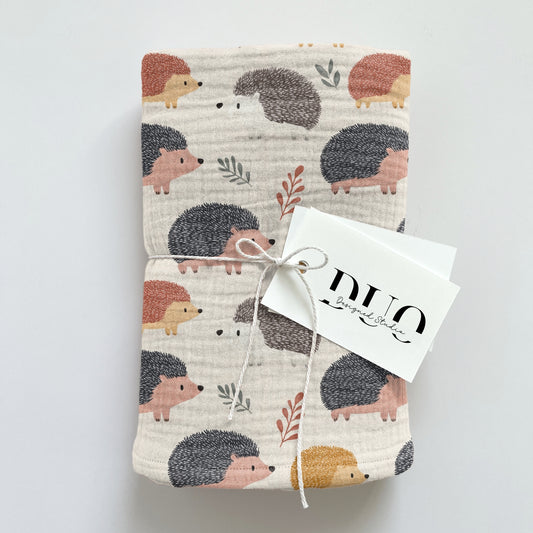 Autumn Hedgehogs Digital Seamless Pattern