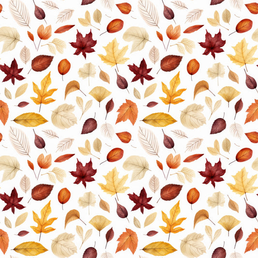 Autumn Leaves Mix Digital Seamless Pattern
