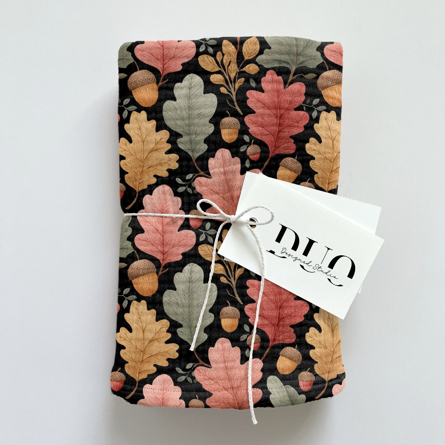 Autumn Leaves & Acorns on Dark Digital Seamless Pattern