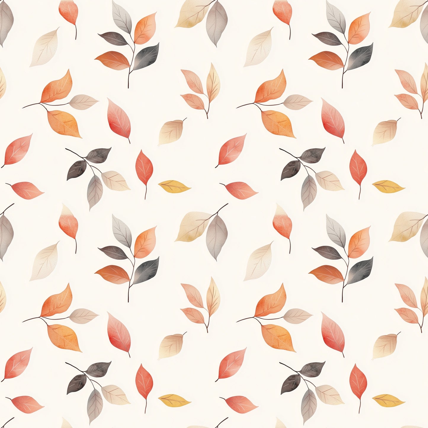Autumn Little Leaves Digital Seamless Pattern