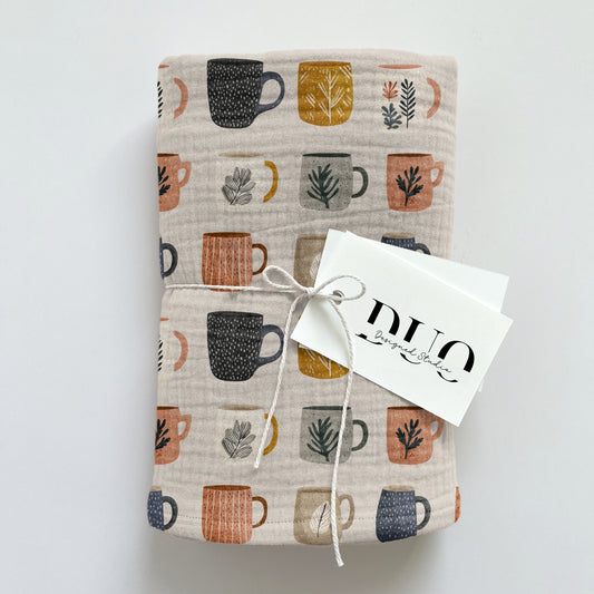 Autumn Mugs Digital Seamless Pattern