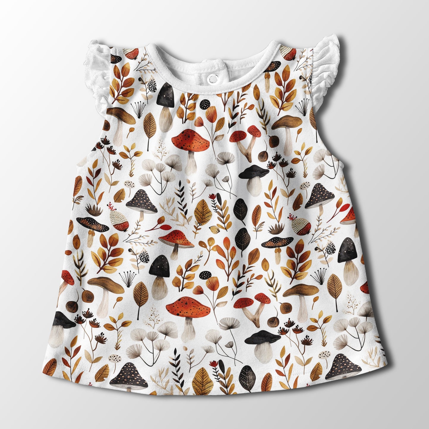 Autumn Mushrooms Digital Seamless Pattern