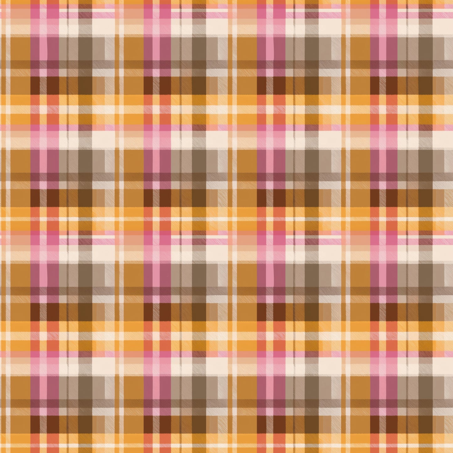 Autumn Pink Plaid Digital Seamless Pattern
