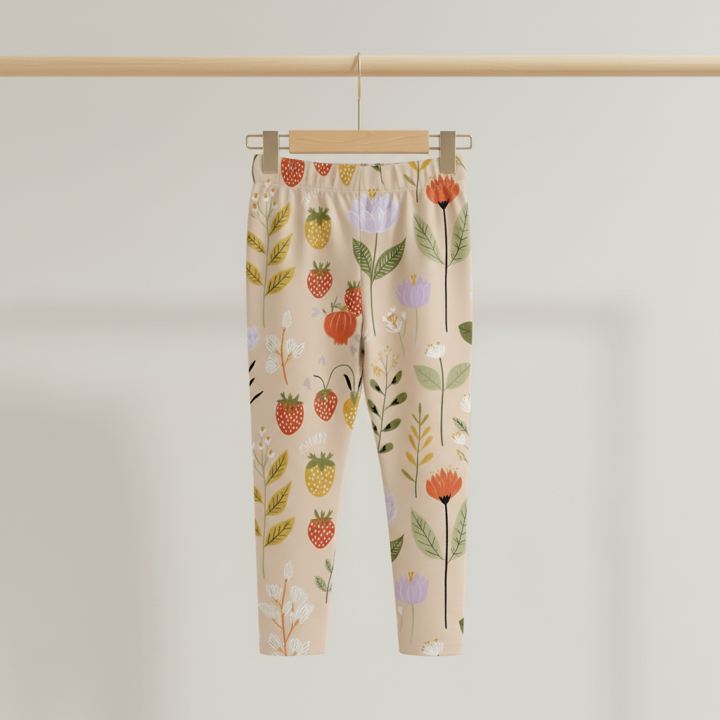 Flowery Strawberries Digital Seamless Pattern