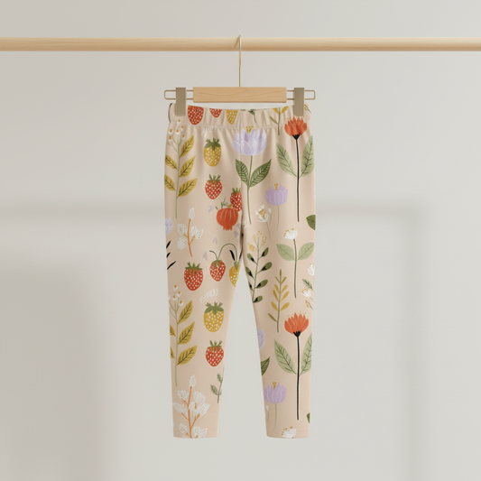 Flowery Strawberries Digital Seamless Pattern