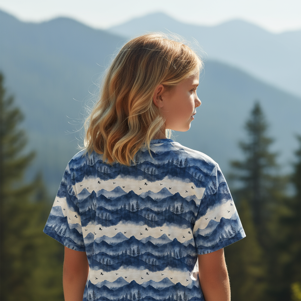 Blue Mountains Digital Seamless Pattern