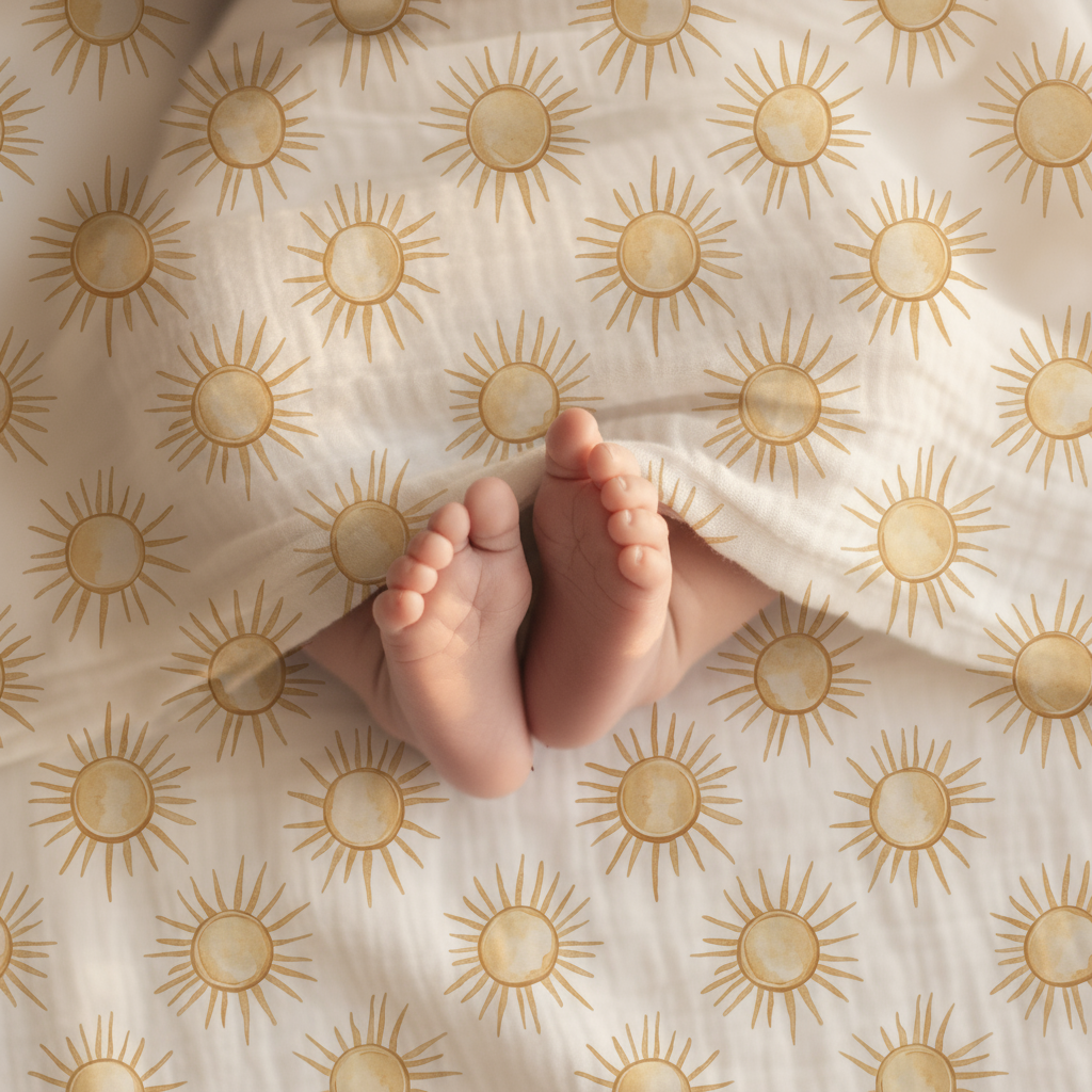 Watercolour Suns Digital Seamless Pattern