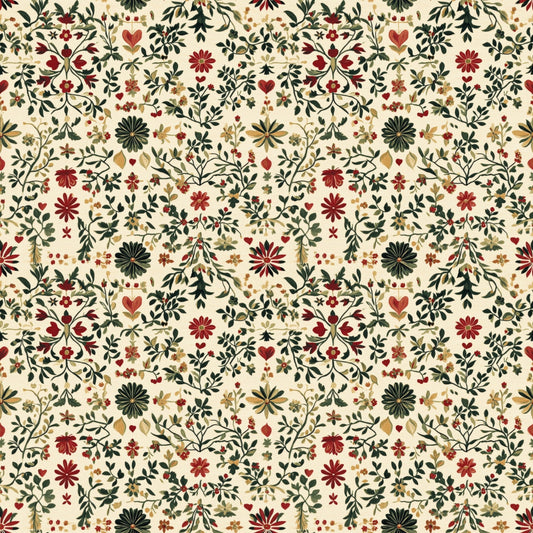 Folk Floral Digital Seamless Pattern