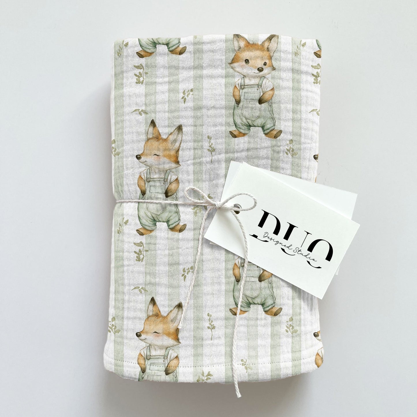 Baby Fox Stripes Digital Seamless Pattern