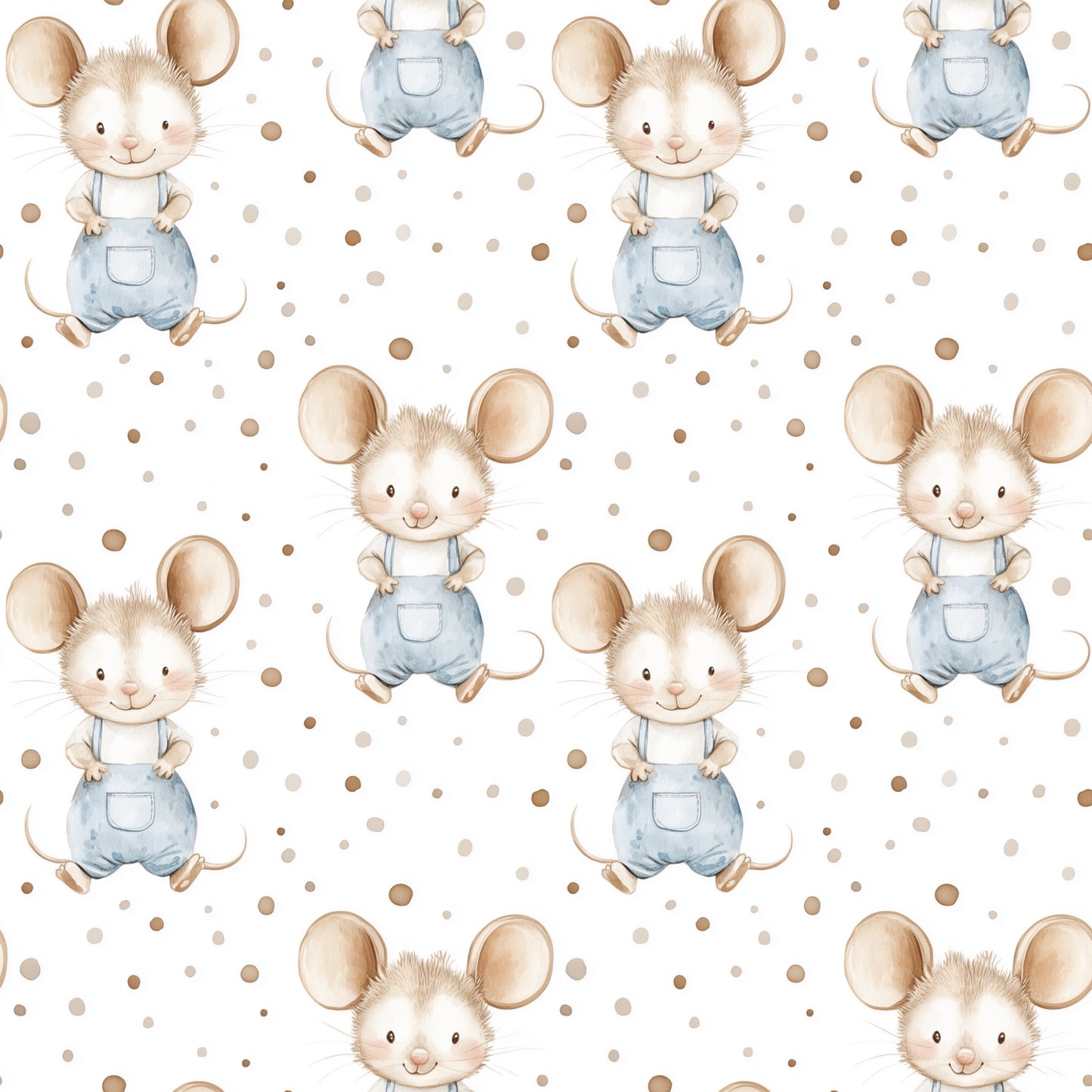 Baby Mice Digital Seamless Pattern
