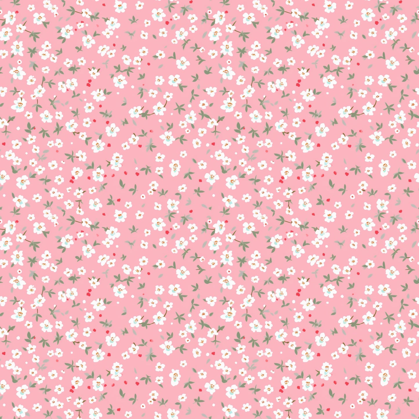 Baby Pink Ditsy Floral Digital Seamless Pattern