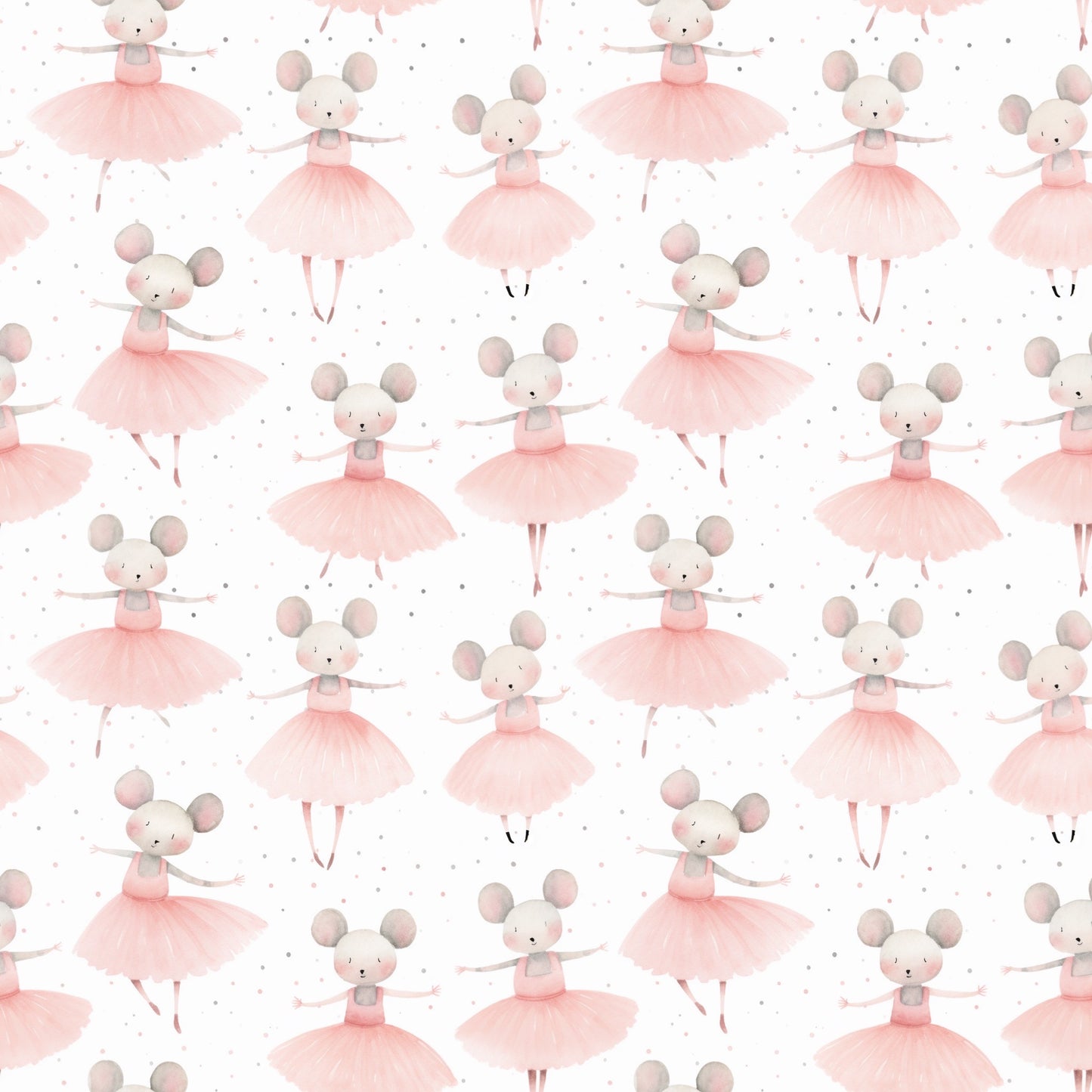 Ballerina Mice Digital Seamless Pattern