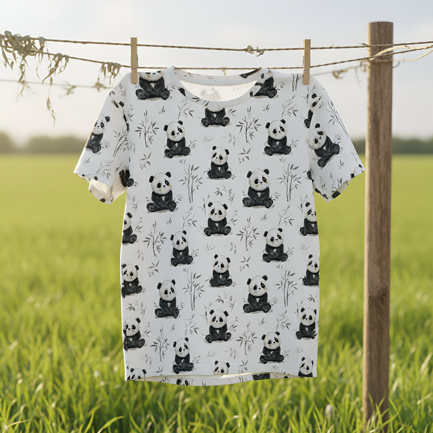 Bamboo Panda Digital Seamless Pattern