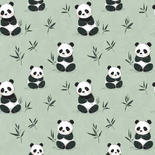 Bamboo Pandas Digital Seamless Pattern