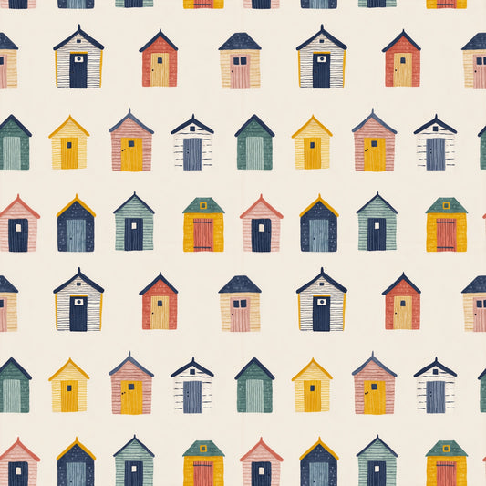 Beach Huts Digital Seamless Pattern