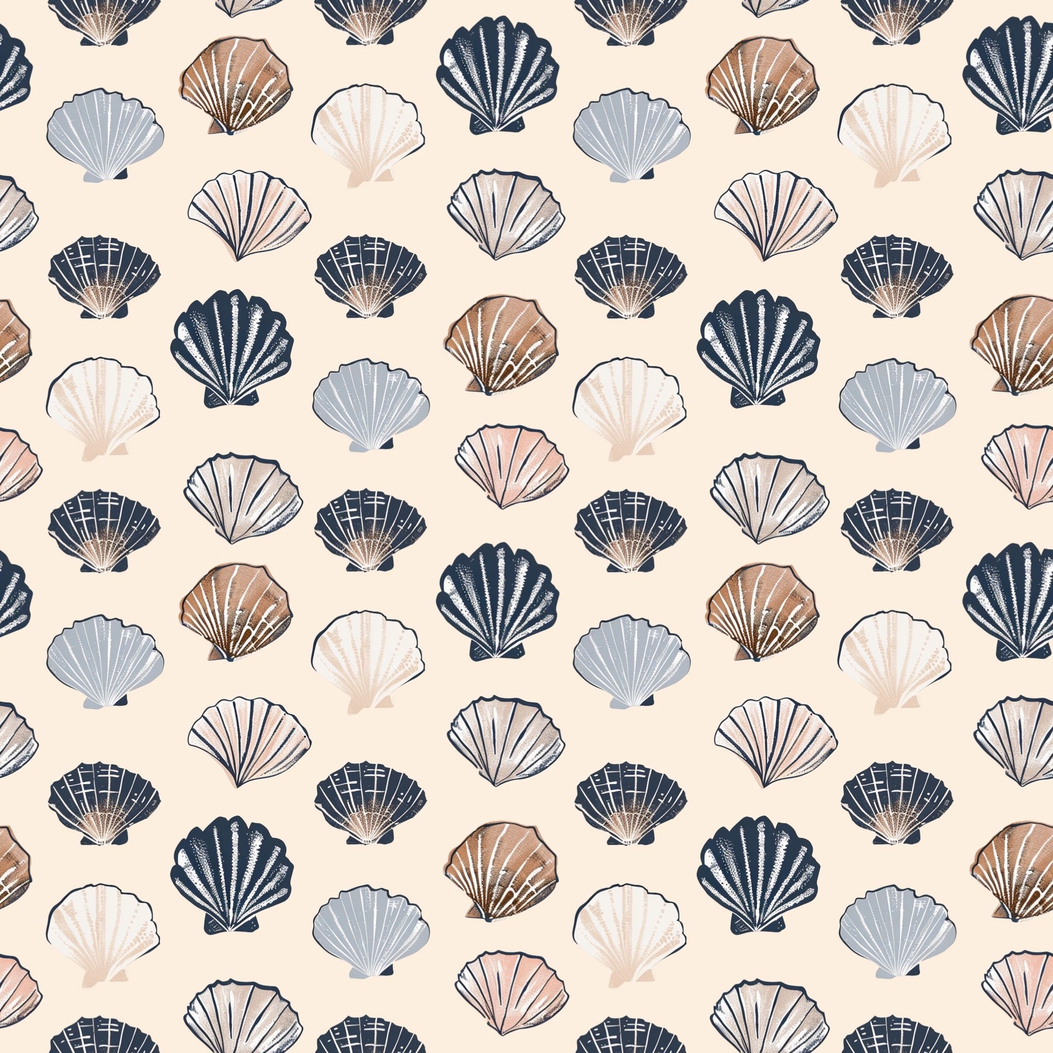 Beach Shells Digital Seamless Pattern – Dottie Duo Designs