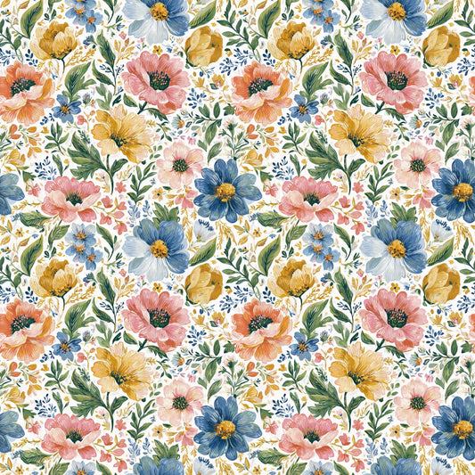 Beautiful Blooms Digital Seamless Pattern