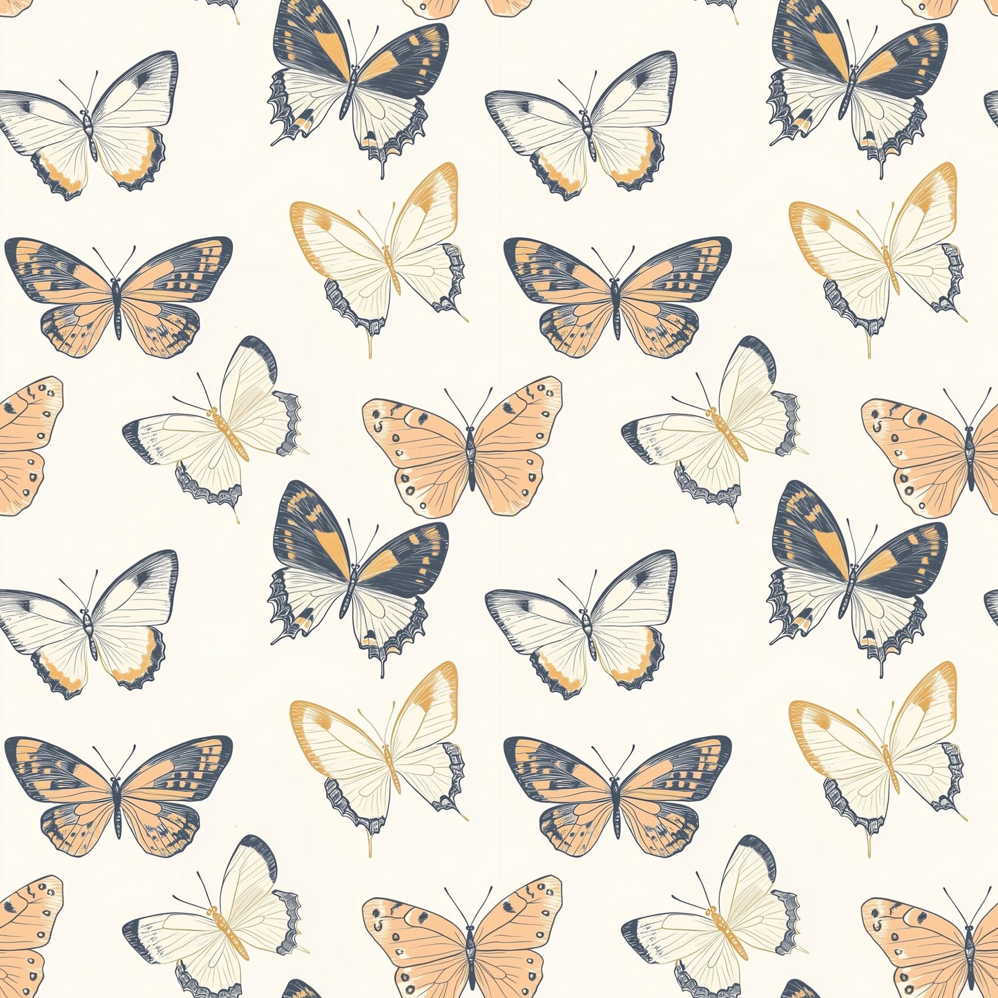 Beautiful Butterflies Digital Seamless Pattern