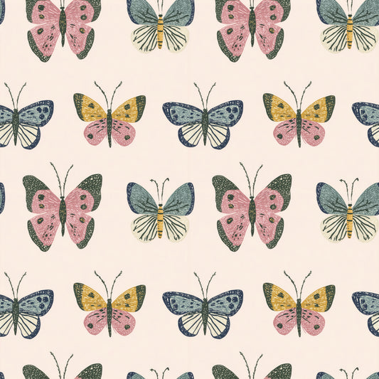 Beautiful Butterflies on Pink Digital Seamless Pattern