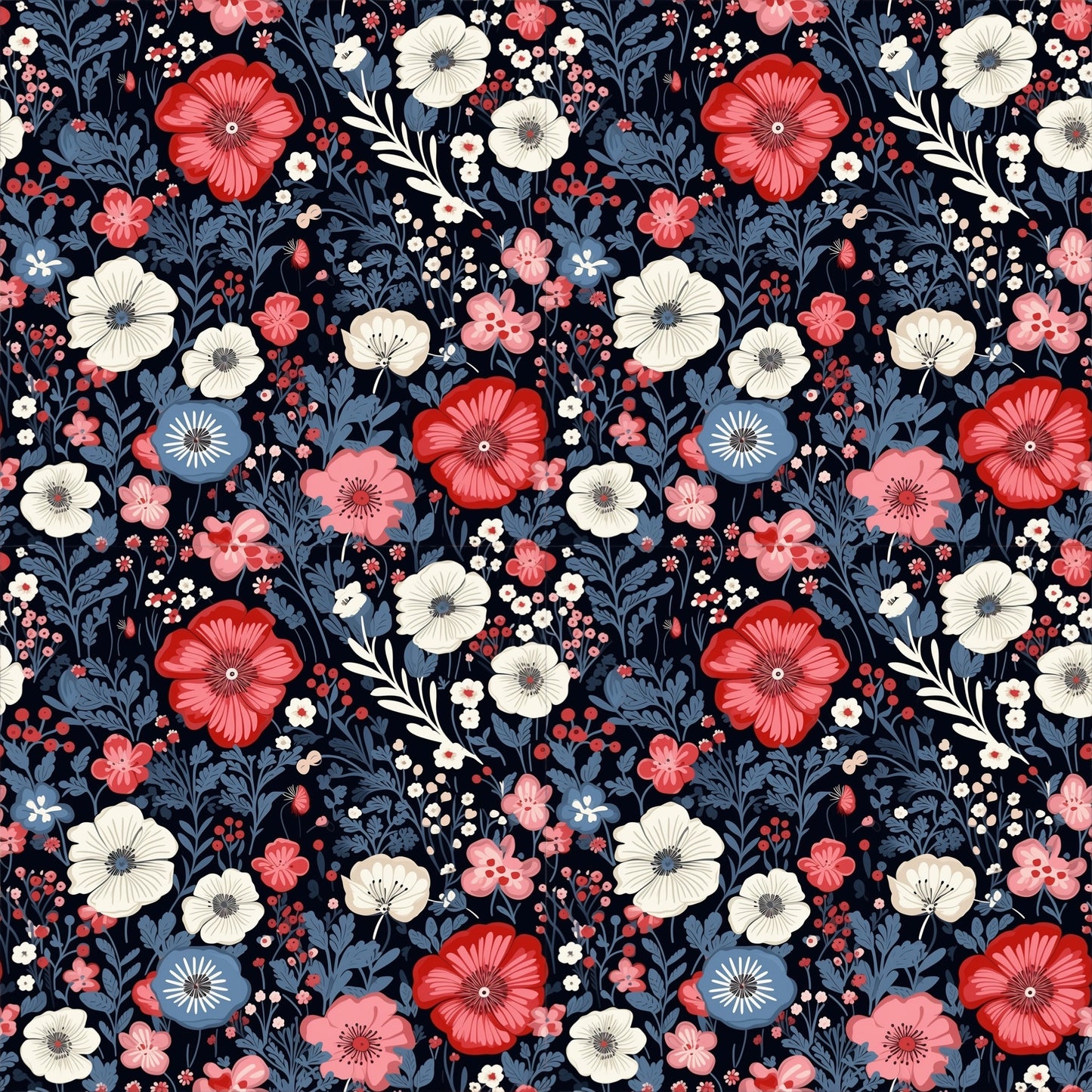 Beautiful Ditsy Floral Digital Seamless Pattern