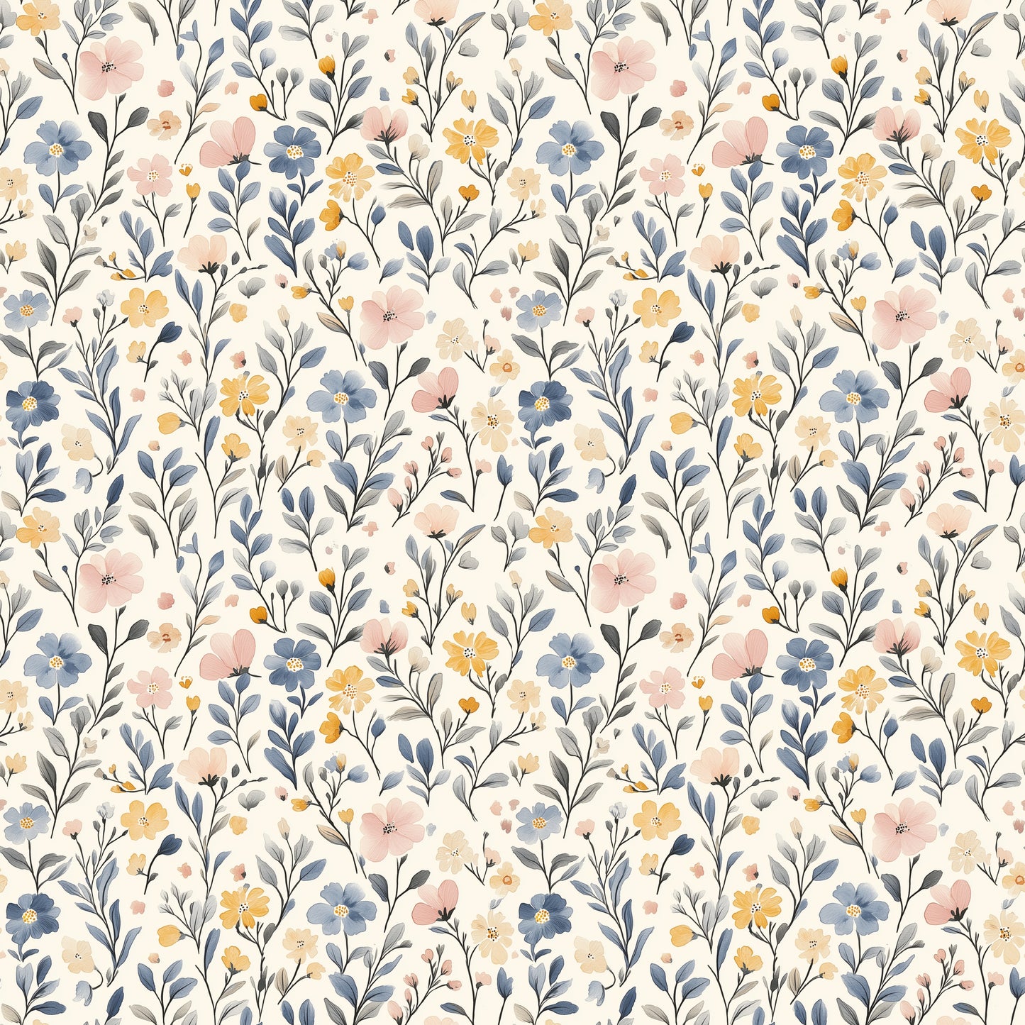 Beautiful Flowers Digital Seamless Pattern