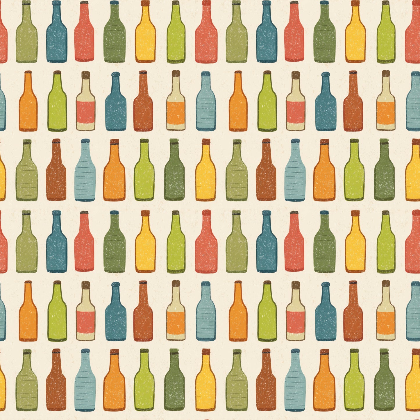 Beer Bottles Digital Seamless Pattern