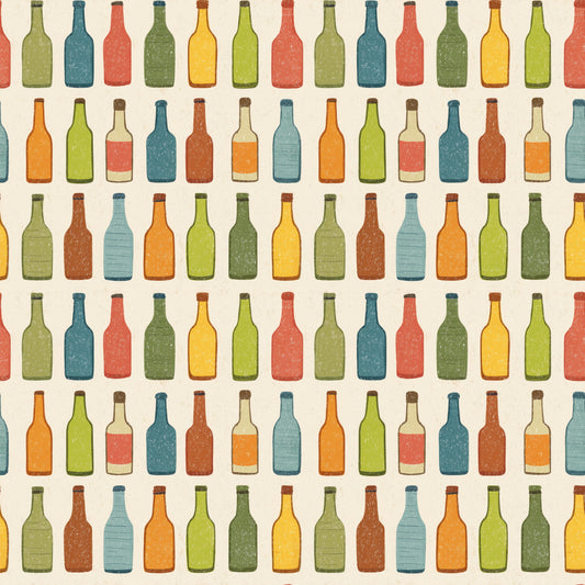 Beer Bottles Digital Seamless Pattern