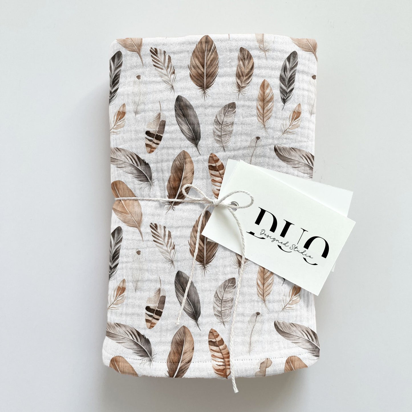 Brown Beige Feathers Boho Digital Seamless Pattern