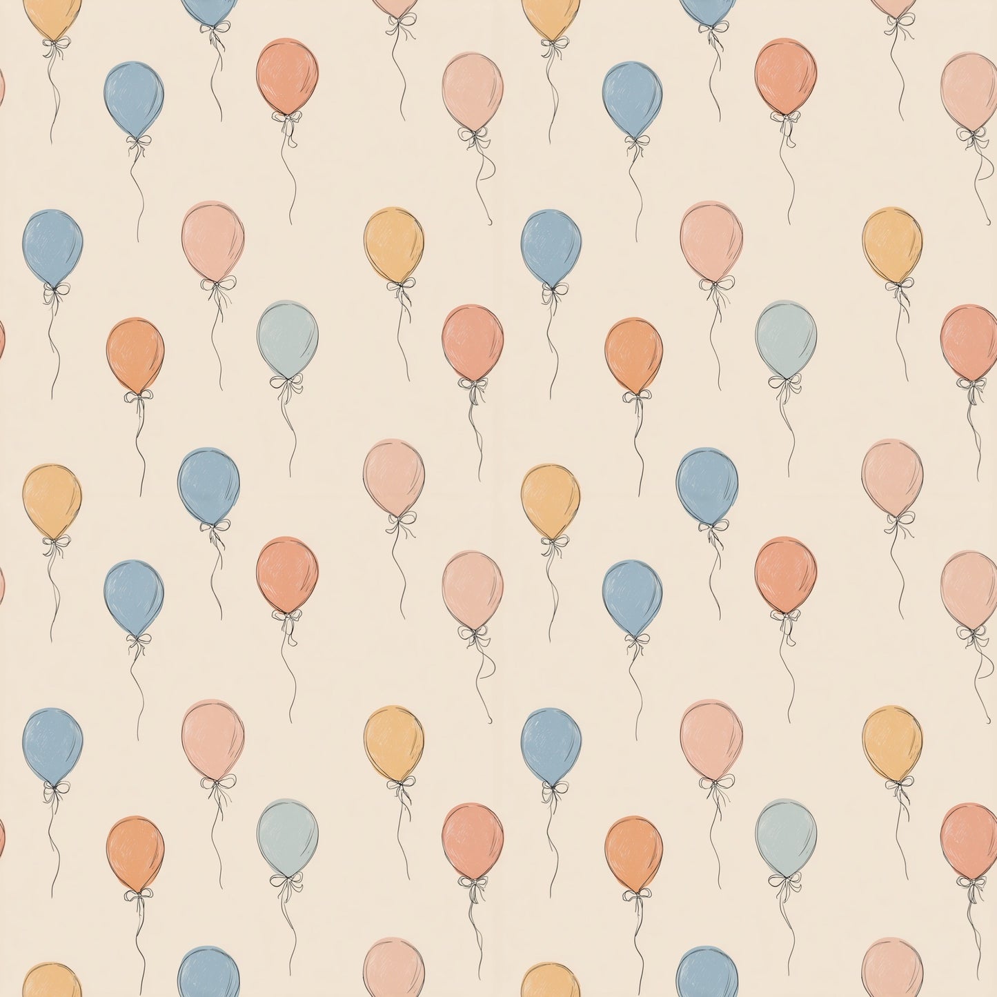 Birthday Balloons Digital Seamless Pattern