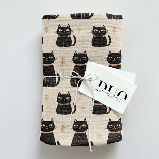 Black Cats Digital Seamless Pattern