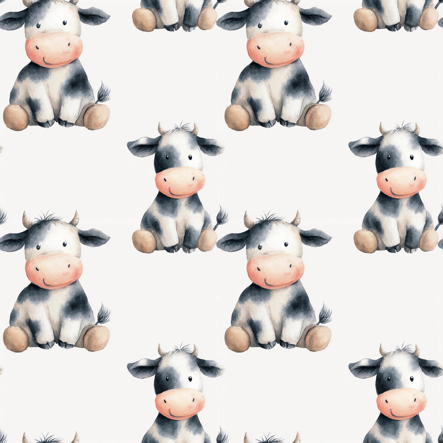 Black & White Cows Digital Seamless Pattern