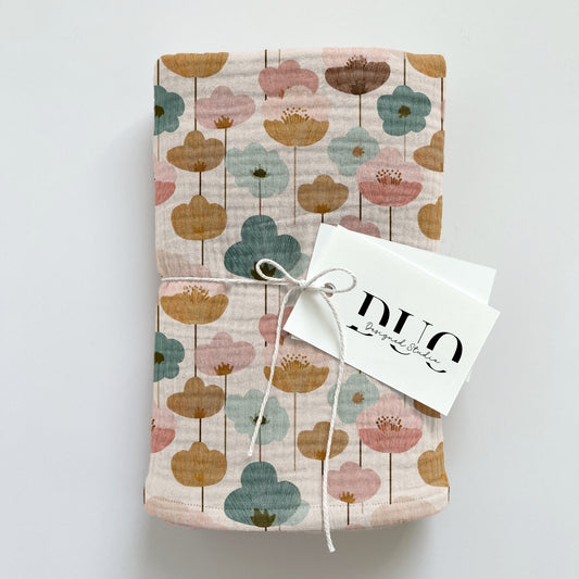 Block Flower Print Digital Seamless Pattern