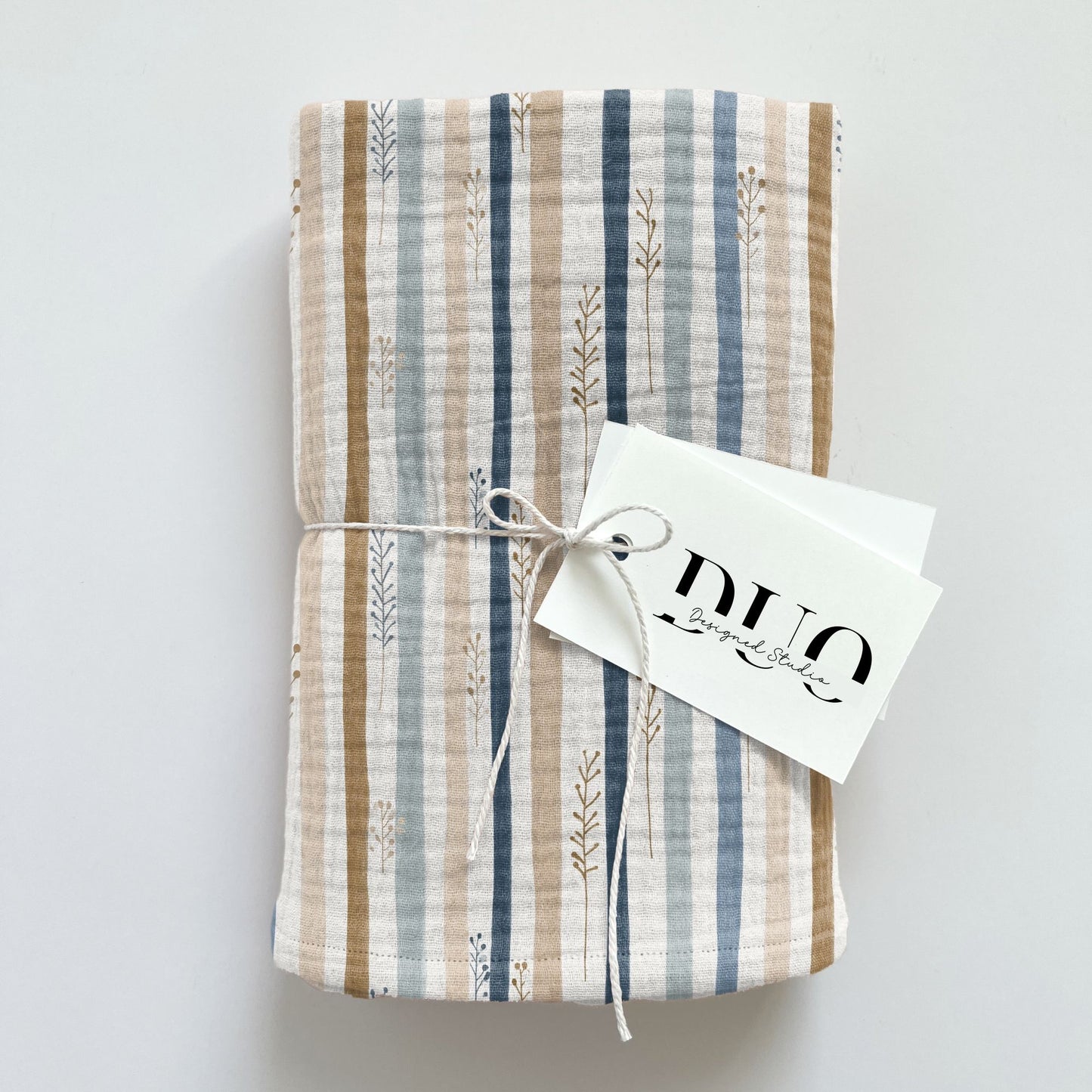 Blue Beige Mint Stripe Digital Seamless Pattern