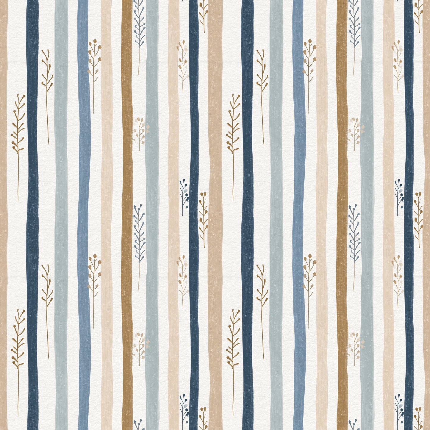 Blue Beige Mint Stripe Digital Seamless Pattern