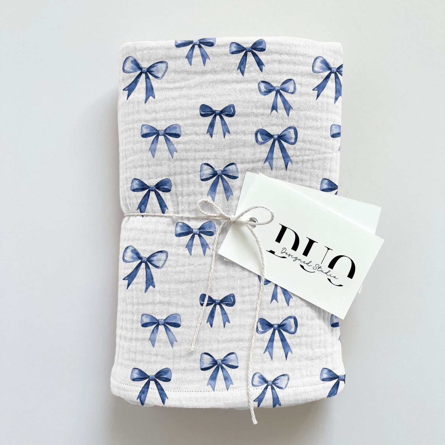 Blue Bows Digital Seamless Pattern