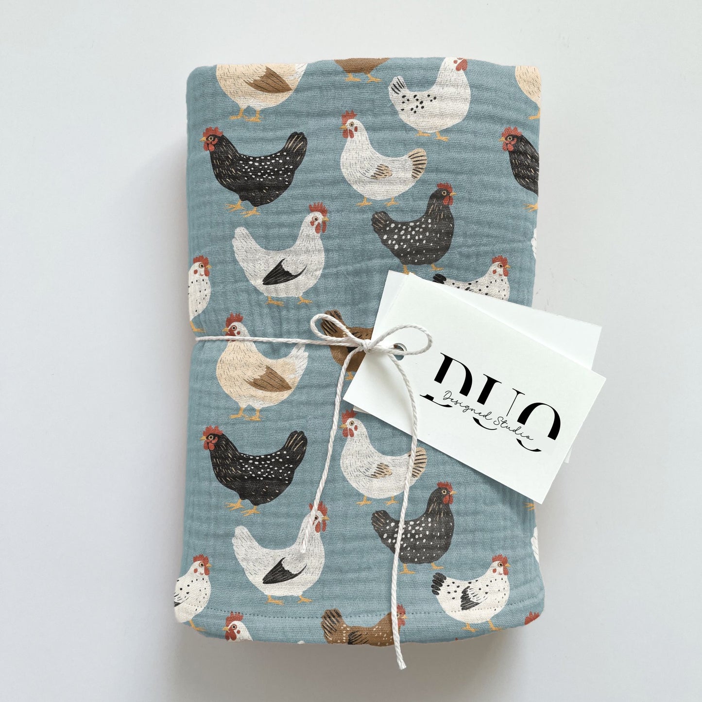 Blue Chickens Digital Seamless Pattern