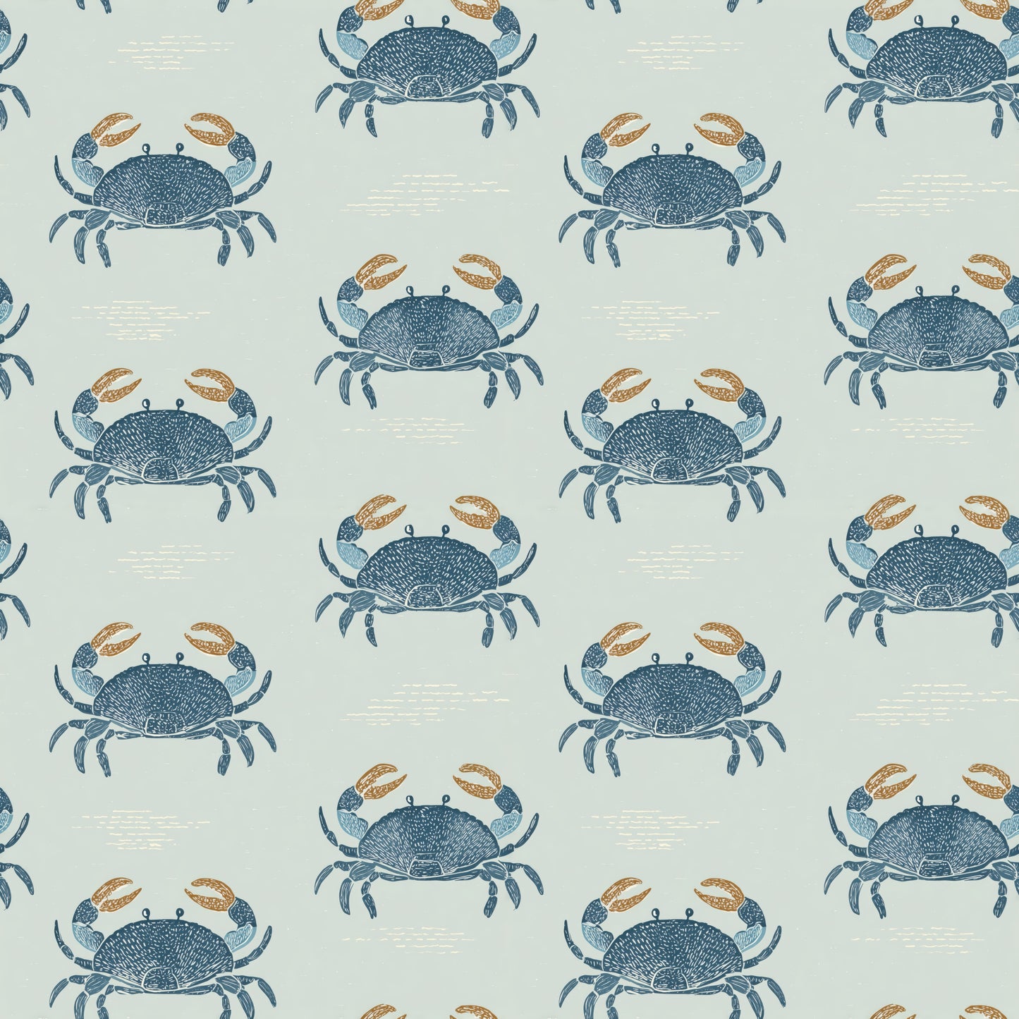 Blue Crabs Digital Seamless Pattern