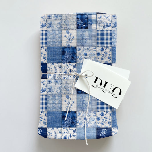 Blue Denim Patches Digital Seamless Pattern