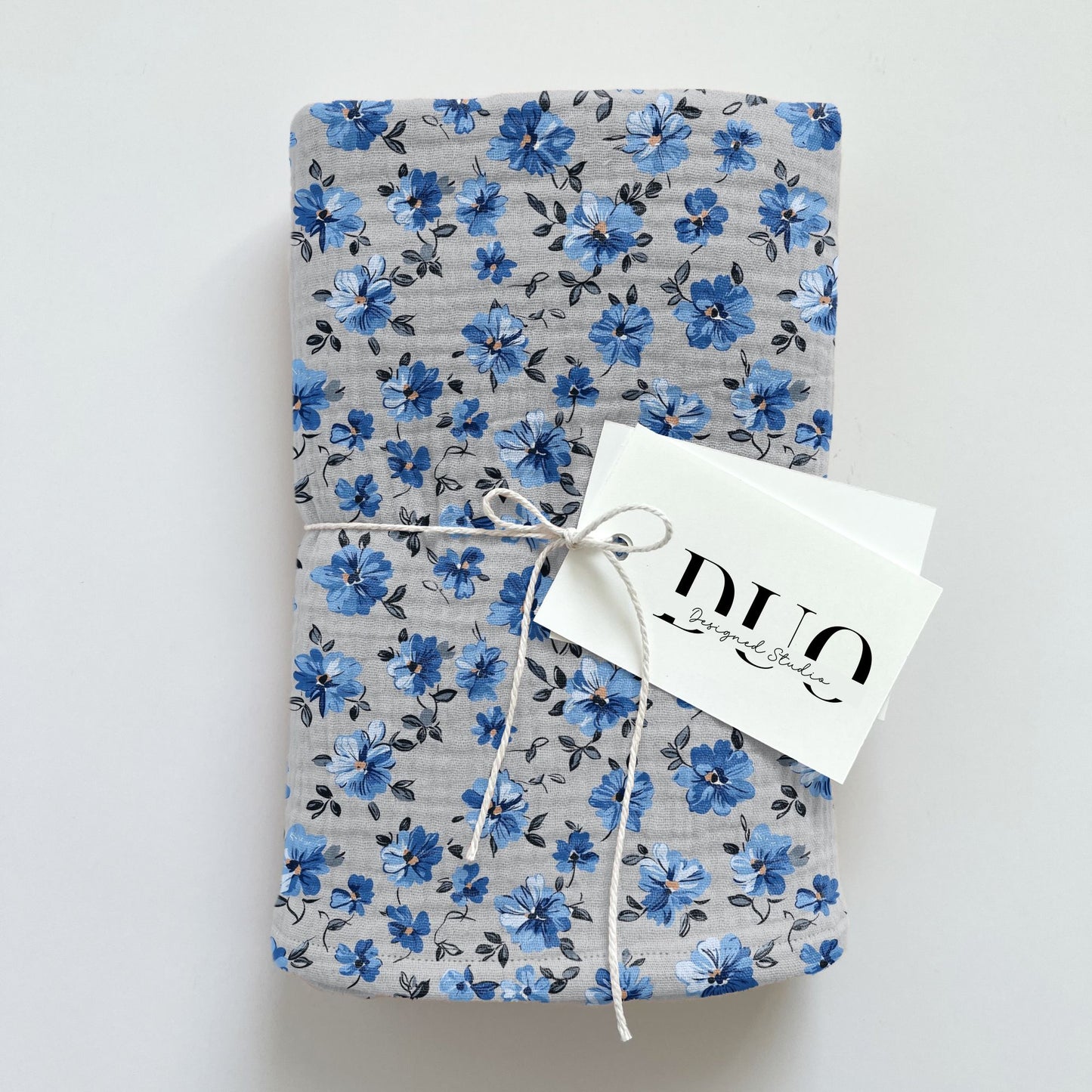 Blue Grey Floral Digital Seamless Pattern