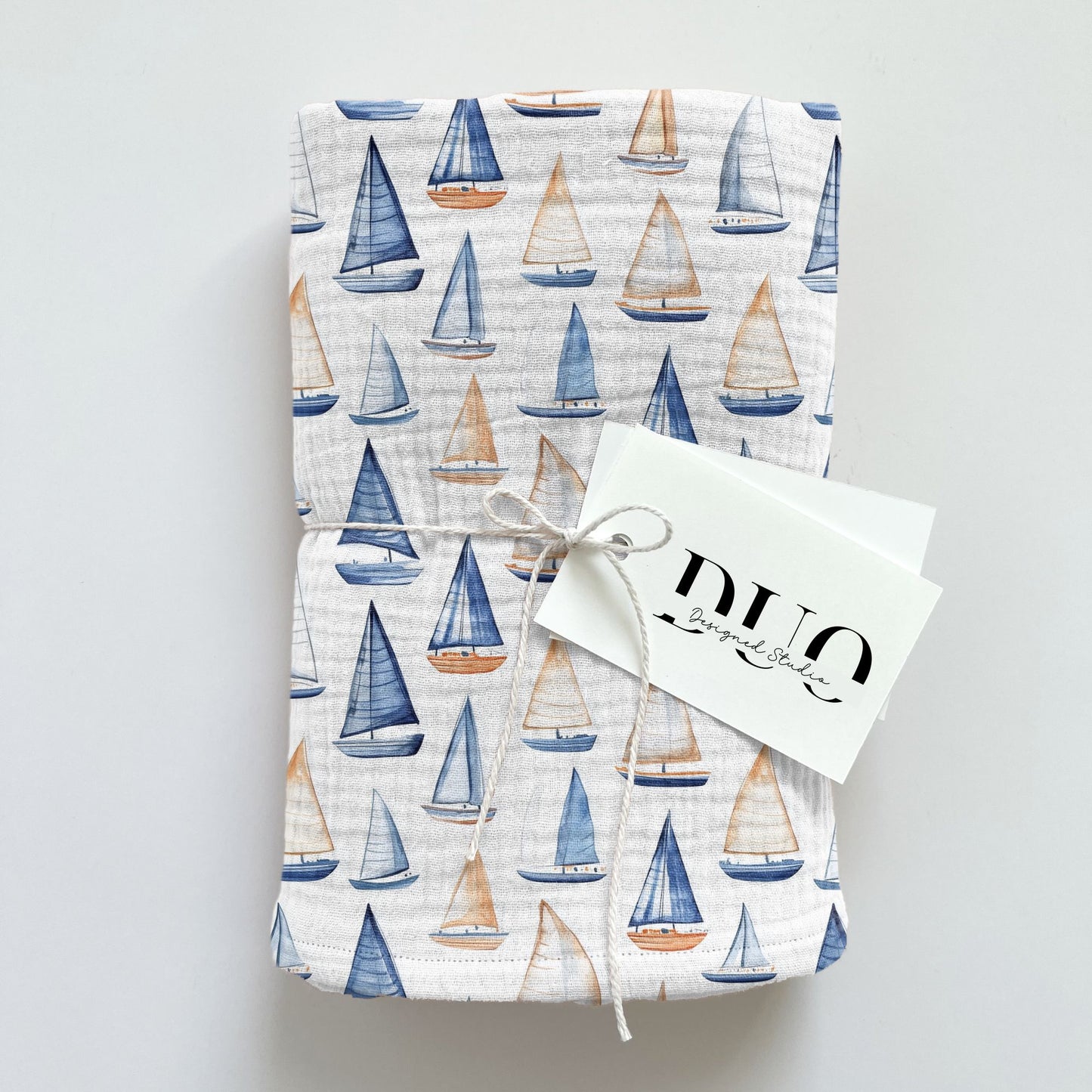 Blue Sailboats Digital Seamless Pattern