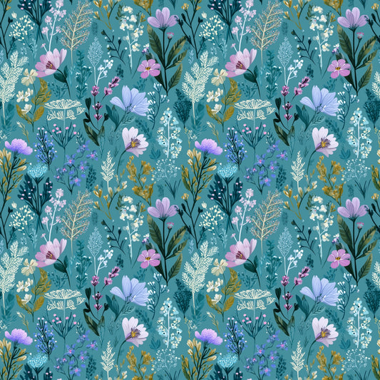 Blue Spring Vibes Digital Seamless Pattern